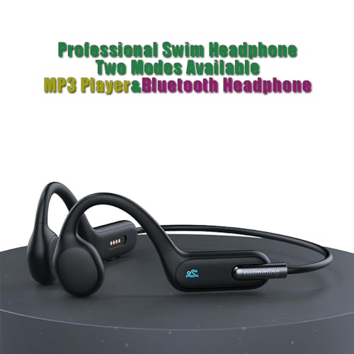 AYI Professional Swim Headphones True Bone Conduction Open Ear Headset Underwater MP3 Player Built-in 32G Memory IP68 Waterproof Bluetooth Earphone for Driving Bicycling Running Skiing-X6 Black - color: Swim Headphone X6 Black