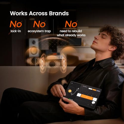 Music Hub C1 — Standalone 6" Touchscreen Music Streamer | DAC 384kHz/32bit, Physical 5-Band EQ, Vocal Remover, Wi-Fi 6 Bluetooth 5.3 — Phone-Free Control Center for Any Speaker System