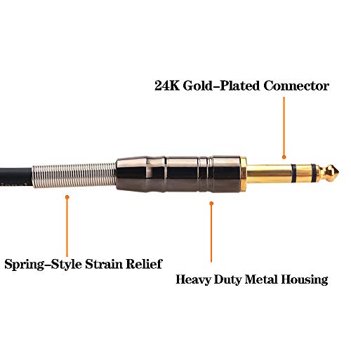 Tisino 1/4 to RCA Cable, Quarter inch TRS to RCA Audio Cable 6.35mm Stereo Jack to Dual RCA Insert Cable Y Splitter Cable - 3.3 feet/1 Meter | 2 RCA Male to 1/4" TRS Cable for Mixer, Amp, Speaker, Gold-Plated OFC Shielded Insert Interconnect - size: 3.3 f