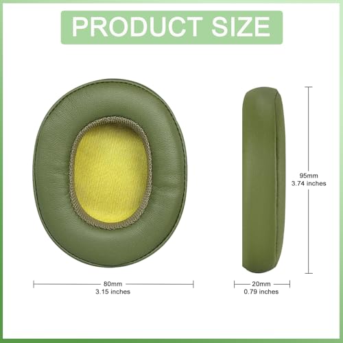 Replacement Earpads for Skullcandy Crusher EVO Headphones,Compatibel Crusher EVO Replacement Ear Pads,Upgraded Ear Covers with Soft Protein Leather,Optimized Noise Isolation Memory Foam (Green) - color: Green