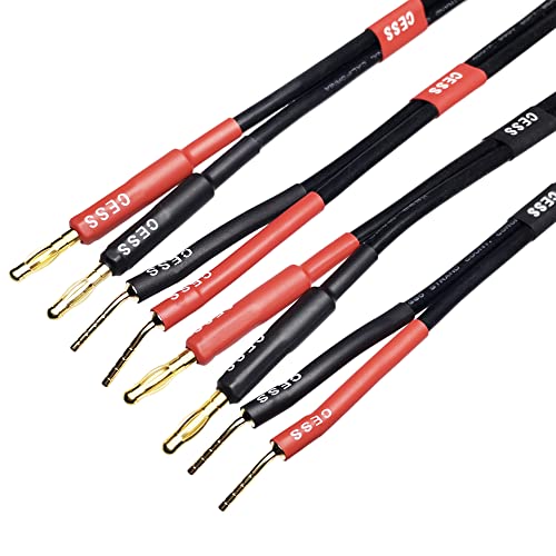 CNCESS Banana Plug to Pin Plug Speaker Cable, 12AWG, 6 ft, 2-Pack - size: 6 Feet