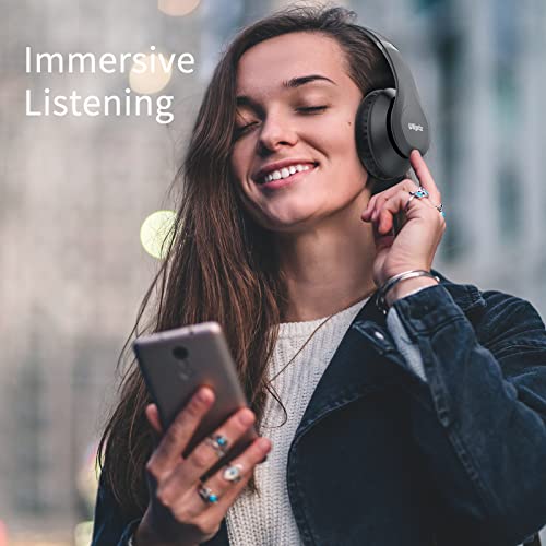 Uliptz Bluetooth Headphones Over Ear, Wireless HiFi Stereo Foldable Headset | 65H Playtime, Bluetooth 6.0, 6 EQ Modes, Built-in Mic, Deep Bass Stereo, Lightweight Design for Home, Office, Travel & PC - color: Black
