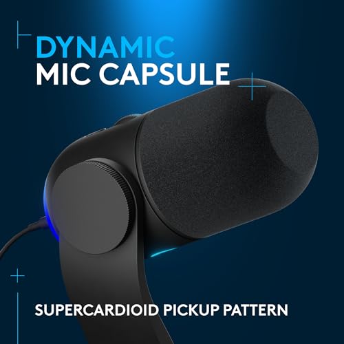 Logitech G Yeti GX Dynamic RGB Gaming/Podcast USB Microphone - Black - color: Black