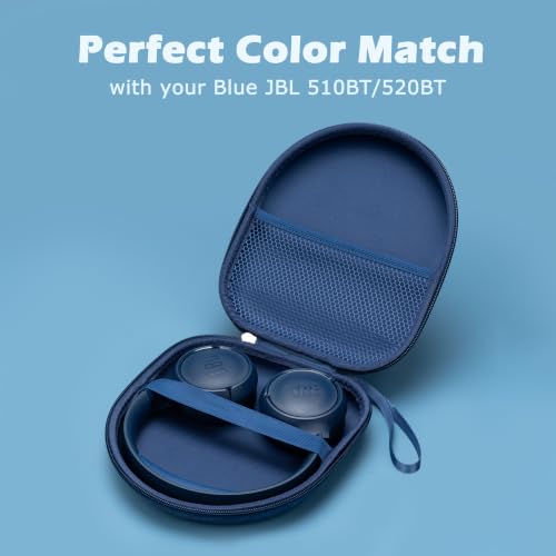 Ginsco Universal Headphone Case Compatible with JBL Tune 510BT 720BT, Sony WH-CH 720N/WH-CH520, with Bose/JBL/Soundcore Life Q20i Q30/BERIBES/TOZO/KVIDIO etc Over-Ear Headphones (Blue) - color: Blue
