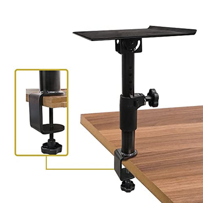 Sound Town 2-Pack Desktop Clamp-On Studio Monitor Speaker Stands with Horizontal/Vertical Speaker Orientation (STSD-DCM-Pair)