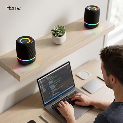 iHome 2-in-1 Portable Wireless Bluetooth Speaker with RGB Lights