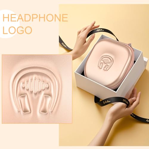 Hard Headphone Case for Sony WH-CH520 / JBL Tune Live 670NC, Gold | Protective Carring Storage Case for Over-Ear Headphones, with Handle Strap & Mesh Pocket - color: GOLD