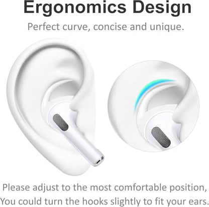 ALXCD Ear Hooks Compatible with AirPods 4 4th Gen, 2 Pair Anti-Slip Soft Rubber Earhook, 2 Pairs Silicon Ear Tips Hook, Compatible with AirPods 4 2+2 Pairs 722 Whtie - color: White
