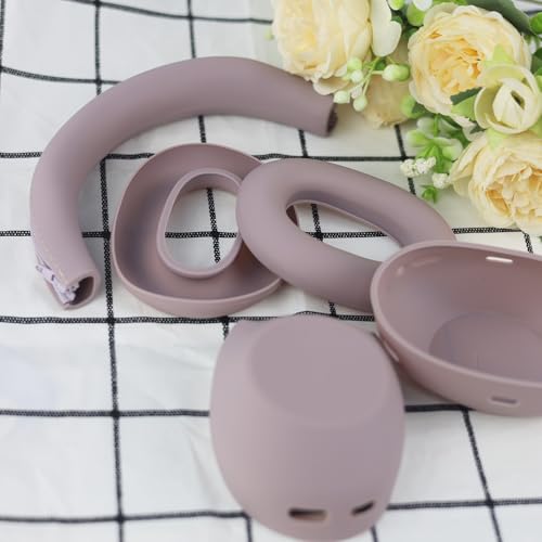 Adhiper 3-in-1 Silicone Sweat Case Cover for Sony WH-1000XM6 Headphones, XM6 Covers Accessories Silicone Ear Pads Covers & Headband Cover & Ear Cups Protector, Washable & Sweatproof - Smoky Pink - color: Smoky Pink
