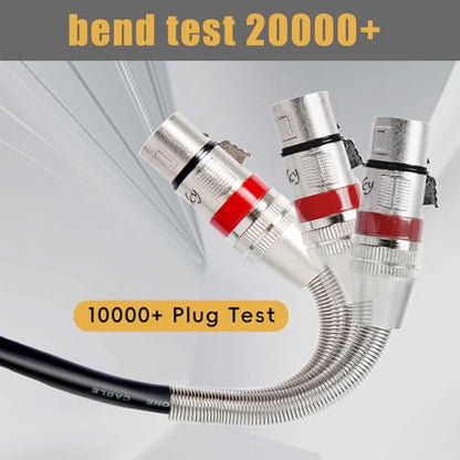 XLR Cables 10FT 2 Pack, Heavy Duty Oxygen-Free Copper 3-Pin Balanced Shielded XLR Male to Female Microphone Cable for Recording Studio Speaker, PA Systems, Audio Mixer and More - size: 10 Feet, style: 2-pack