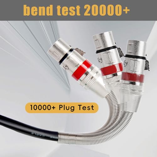 XLR Cables 15FT 2 Pack, Heavy Duty Oxygen-Free Copper 3-Pin Balanced Shielded XLR Male to Female Microphone Cable for Recording Studio Speaker, PA Systems, Audio Mixer and More - size: 15 Feet, style: 2-pack