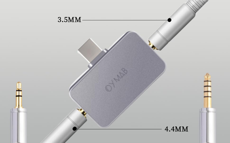 USB C DAC Headphone Amplifier, High Resolution 32bit/384kHz Portable HiFi Audio Adapter, USB Type C to 3.5/4.4mm Earbuds Amp Jack Dongle for Phone/PC - Plug and Play (Titanium)