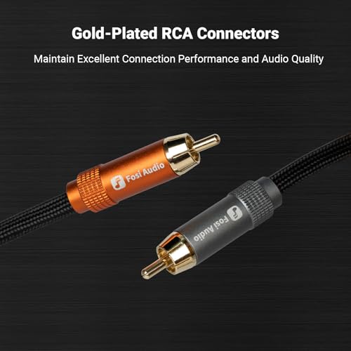 Fosi Audio 2RCA to 2RCA Cable 0.9Ft, Gold-Plated 2 RCA Male to 2 RCA Male Stereo Audio Cable for Home Theater Systems/Amplifier/Preamplifier/Active Speakers(0.3m/0.9Ft)