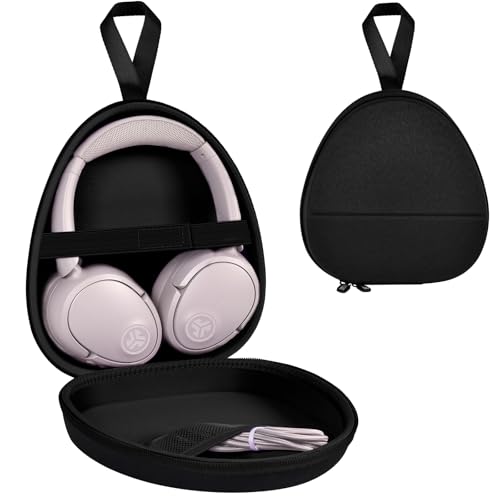GWCASE Headphone Travel Case with Secure Strap and Accessory Pocket, Black | Hard Shell Protection, Fits Most Foldable Over-Ear Headphones, 7.87 x 6.8 x 0.9 in Interior, for Daily Carry, Case Only - color: Black