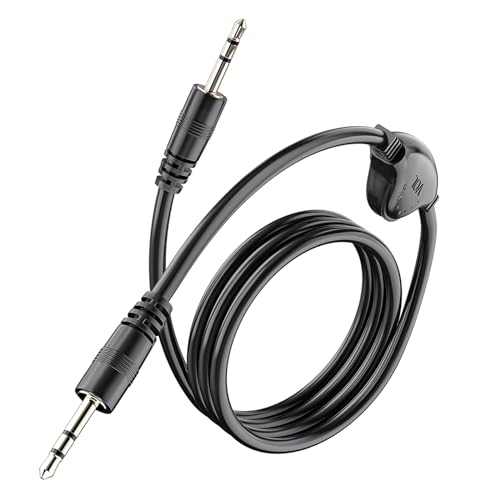 PChero 3.5mm Aux Cable with Volume Control, 4ft TRS Auxiliary Audio Cable | Male to Male Cord, For Headphone Smartphone Car Home Stereos Speaker