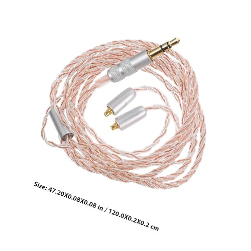 POPETPOP 5mm Earphone Extension Cable Silver Plated Cord Detachable Connector Wire Replacement Headphone Extension Cord for Wired Audio Devices