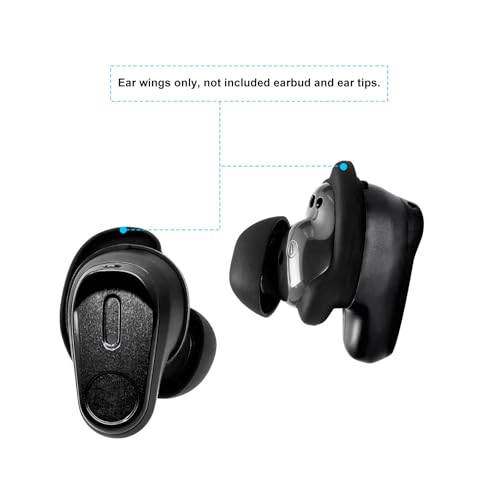 Klowcok Replacement Ear Wings for Skullcandy Method 360 ANC Earbuds, Black - color: Black