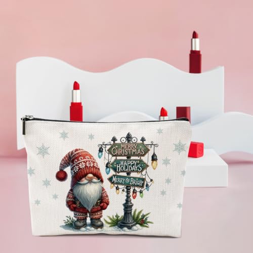 Christmas Gnome Makeup Bag, Christmas Gnomes Gifts for Women Cosmetic Bag - color: Christmas Gnomes