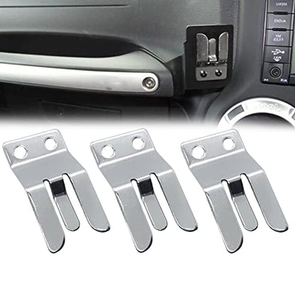 Boat Stainless Steel CB/Ham VHF Radio Microphone Clip Holder for Marine Jet Yacht RV, 1" x 1-7/8, Compatible with Yaesu MH-48 FT8900 FT7800 FT7900 FT8800 FT1807 (3 PCS) - color: Silver-3 PCS