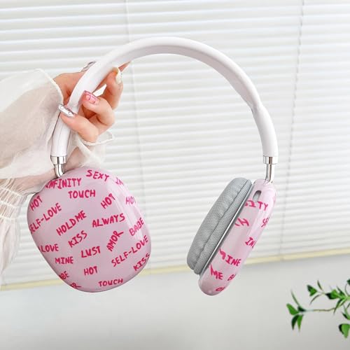 Case Compatible with AirPods Max Headphones, Soft TPU Cute Pink Pattern Anti-Scratch Protective Ear Cup Covers Headphone Cases for Woman Kids - color: Pink