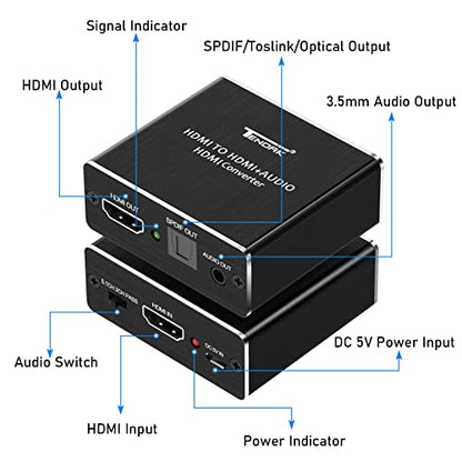 Tendak 4K 30Hz HDMI Audio Extractor, HDMI Audio Splitter