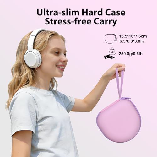 Kids Headphones Case for iClever/Acer Etc Headphone,Pink+Purple,Case Only | for iClever BTH12 HS19 BTH20 BTH22 BTH26/Candy Bila/Acer/JBL/MIDOLA/JoySpark/JLab/ADOOPE/Spiderman/EarFun/ Etc Kids Headphone - color: Pink+Green Edge