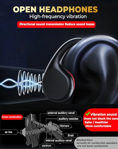 Atopskins Bone Conduction Headphones Bluetooth 5.3 Swimming Headphones IPX8 Waterproof Underwater Swim Headphones for Swimming with 32GB MP3 Swimming Headphones Underwater Sport Running (Redblack)