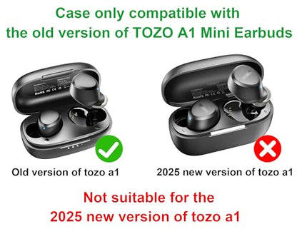 LEFXMOPHY Case Cover Replacement for TOZO A1 Mini Wireless Earbuds (Not Fit 2024 2025 Version), Black Silicone Protective Skin Sleeve