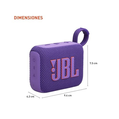 JBL Go 4 - Ultra-Portable, Waterproof and Dustproof Bluetooth Speaker, Big JBL Pro Sound with Punchy bass, 7-Hour Built-in Battery, Made in Part with Recycled Materials (Purple) - color: Purple