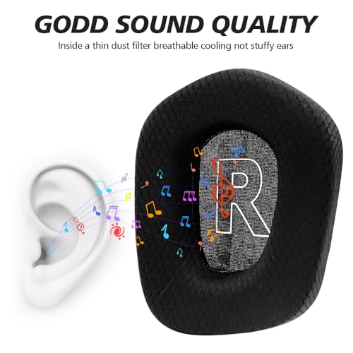 Replacement Earpads for Logitech G733 G535 G335 Lightspeed Wireless Gaming Headset, Ear Pads Cushions with Comfort Noise Isolation Foam (Black) - color: Black