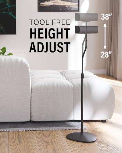 SANUS Speaker Stands Pair for Satellite & Bookshelf Speakers up to 3.5lbs – 10” Height Adjustment – Includes L-Shaped Bracket & Keyhole Adapter for Compatibility – Easy DIY Assembly - size: Heigth Adjustable