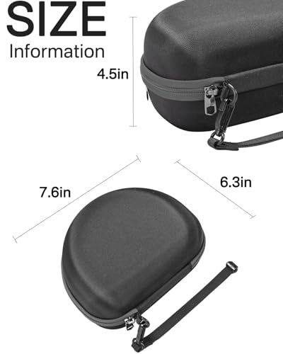 RAIACE Hard Storage Case Compatible with Skullcandy Crusher Over-Ear Headphones, for TOZO HT3 Headphones and More Foldable Headset, Travel Carrying Bag. (Case Only)-Black(Black Lining) - color: Black(Black Lining)