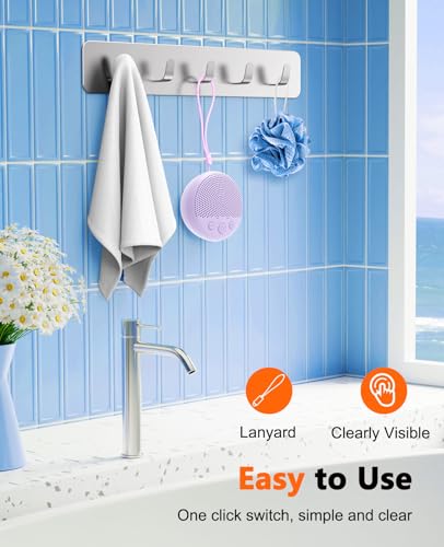 LENRUE Shower Speaker, Bluetooth Waterproof Speaker Wireless, Portable Speaker with Clear Loud Sound, Suction Cup, Lanyard, Ideas Gifts - color: Purple