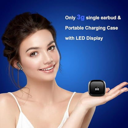 Jxrev Wireless Bluetooth 5.4 Earbuds, 6D Stereo Ear Buds, LED Power Display | in-Ear Noise Cancelling Mic, 40H Playback, Mini Case, IP7 Waterproof Sports Earphones, for Android iOS - color: Carbon Black