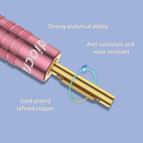 Tertullus 8 Pcs Spring Pin Banana Plug Gold Glated SpeakerConnector Banana Clips for Speaker Wire(4 Pink+4Black) - size: pinkblack-plug
