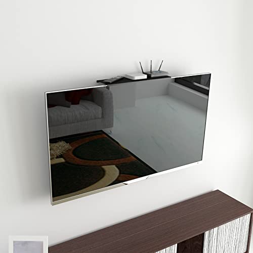 No Drill TV Top Shelf 16.7 inch Wide Monitor Top Mounting Bracket Platform Holds Speaker, AV Receiver, Media Box, Game Console and More, CS106XM - size: 16.7 inch