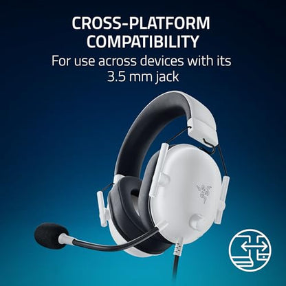 Razer BlackShark V2 X Wired PlayStation Gaming Headset, White - color: White, size: 3.5 mm (Pack of 1), style: PlayStation