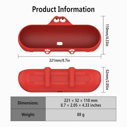 Geiomoo Silicone Case for Beats Pill (2024 Release) Speaker, Protective Portable Scratch Shock Resistant Cover (Red) - color: Red