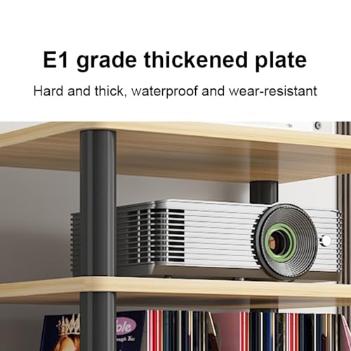 Media Storage Cabinet Rack Audio Tower, Modern Audio-Video Media Stand, 1/2/3/4-Tier Media Cabinet, Wood Stereo Cabinet(Black,1 Tier) - color: Black, size: 1 Tier