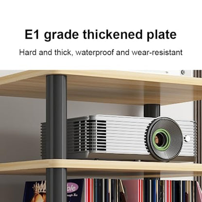 Media Storage Cabinet Rack Audio Tower, Modern Audio-Video Media Stand, 1/2/3/4-Tier Media Cabinet, Wood Stereo Cabinet(Black,1 Tier) - color: Black, size: 1 Tier