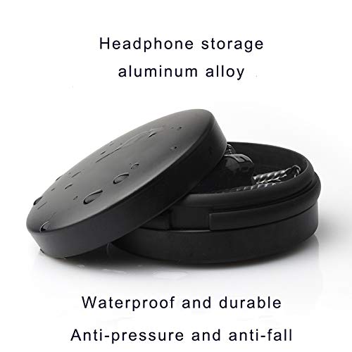 Earbuds IEMs Case,Mini Portable Earphone Case, Waterproof Aluminum Alloy Housing Headphone Case for Travel, Protective, Dust Proof, Water Resistant, Lightweight Universal Carrying , Black