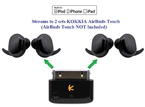 i10_Pro (Black) : Bluetooth Transmitter Splitter with aptX/Low-Latency aptX/FastStream/SBC codecs, Compatible with 30-pin iPod,iPhone,iPad. Compatible with AirPods. Compatible with Bose, etc.