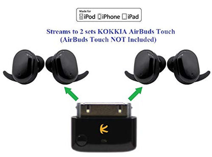 i10_Pro (Black) : Bluetooth Transmitter Splitter with aptX/Low-Latency aptX/FastStream/SBC codecs, Compatible with 30-pin iPod,iPhone,iPad. Compatible with AirPods. Compatible with Bose, etc.