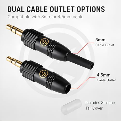 3.5mm 1/8" Locking Connector Retractable Gold Plated Microphone Connection Small Three Pin Audio Plug Ideal for Secure and Stable Audio Performance (5PCS)