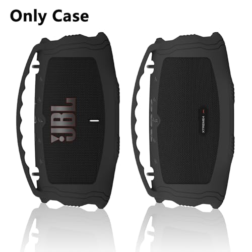 Silicone Cover Case for JBL Xtreme 4 Portable Bluetooth Speaker | Soft Skin Sleeve for JBL Xtreme 4 Protective Carrying Case with Handle, Shockproof and Anti-Scratch Cover (Black) - color: Back