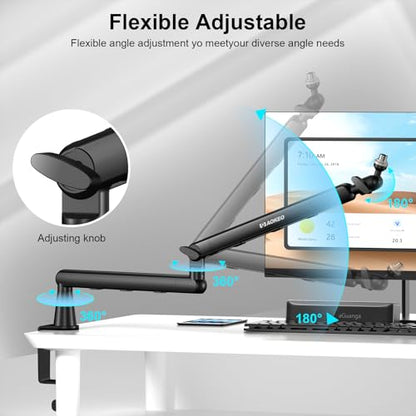 Microphone Arm,Aokeo AK-55 Desk Low Profile Adjustable Mic Boom Arm Stand,Suitable For Blue Yeti,Snowball iCE, HyperX QuadCast,SoloCast,Elgato Wave,Etc - color: Black