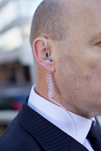 2-Pin Radio Earpiece with PTT Mic for Motorola CP200 CP200D & More | Clear Audio, Durable Cable & Comfortable Fit for Long Shifts. Reliable Communication for Security, Hospitality & Daily Use