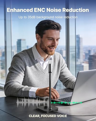 BOYA CM40 Computer USB Microphone for PC, Laptop, Mac & Phones | Gooseneck Microphone with ENC Noise Cancellation, Adjustable Gain, One-Touch Mute, Headphone Monitoring for Podcast Streaming