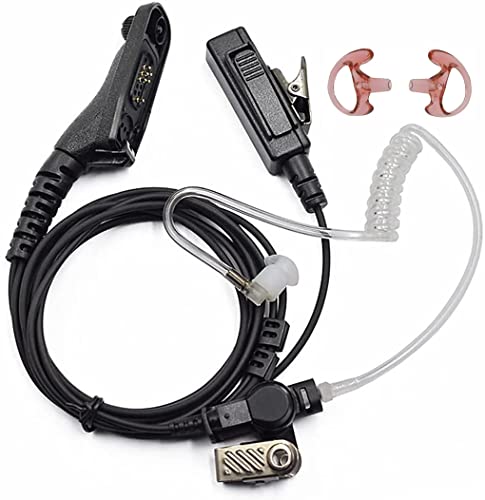 3'2 Wire Earpiece Mic Acoustic Tube Noise Reduction Surveillance Headset | Compatible with Motorola APX 8000 earpiece APX 6000 XPR 7550e XPR 6550 XPR 7000 XPR 7550 XIR P8268 walkie Talkie earpiece