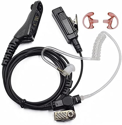 3'2 Wire Earpiece Mic Acoustic Tube Noise Reduction Surveillance Headset | Compatible with Motorola APX 8000 earpiece APX 6000 XPR 7550e XPR 6550 XPR 7000 XPR 7550 XIR P8268 walkie Talkie earpiece